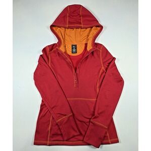 REI Hoodie XXS quarter snap hoodie red orange
